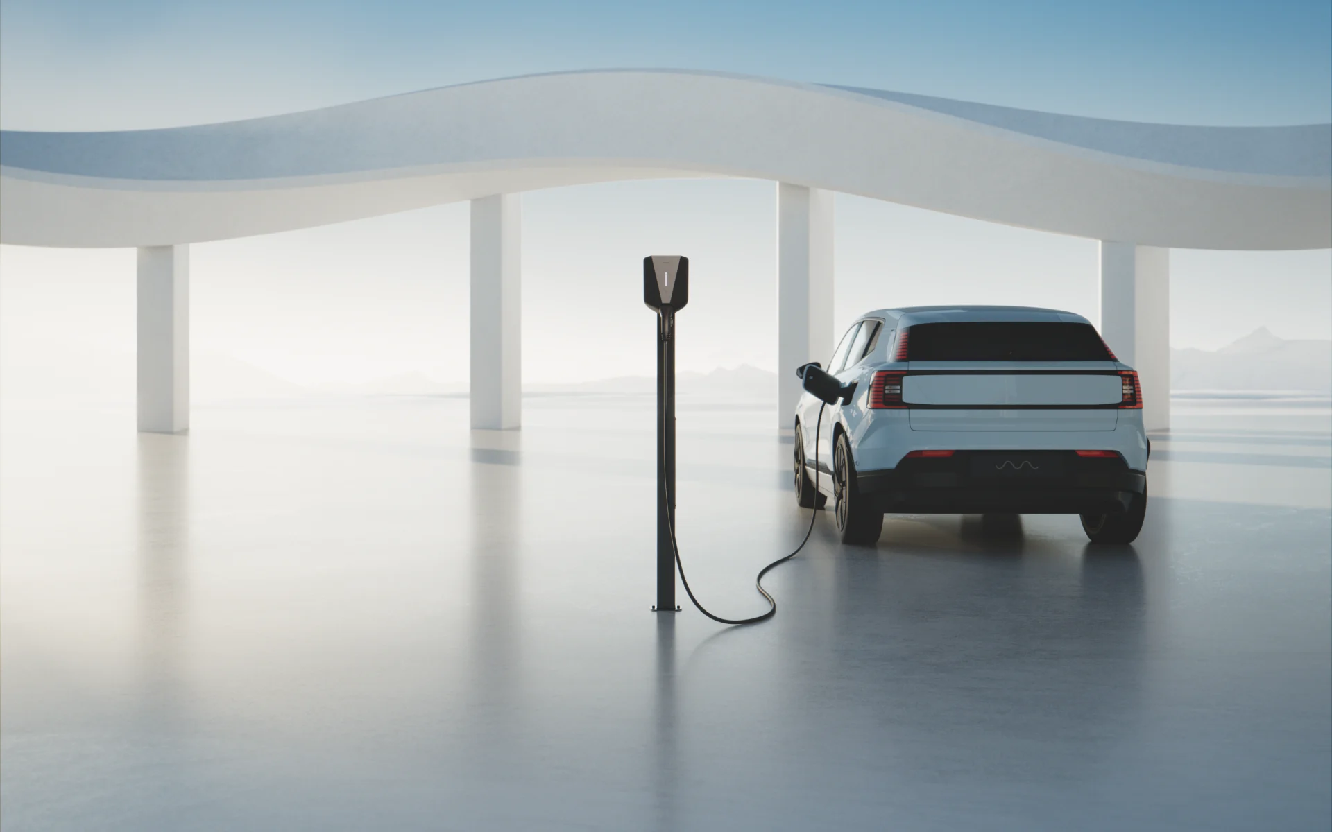 An EV charging at home