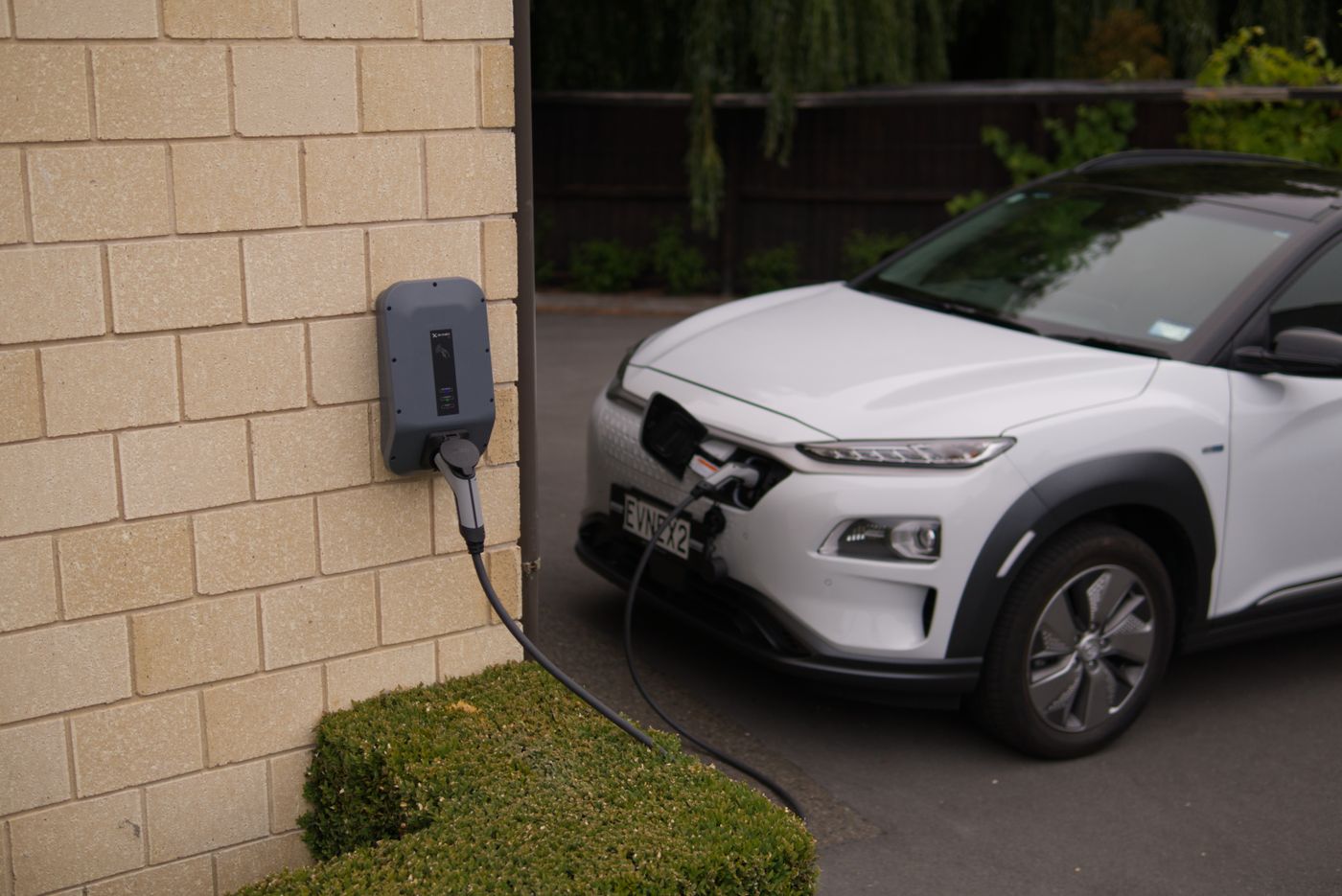An EV charging at home